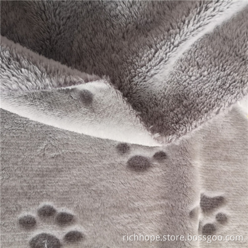 Doppelseitiger Pet Paw Back Bedruckter Flanellstoff
